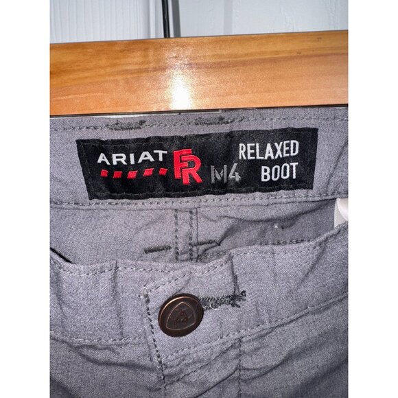 Ariat FR Relaxed M4 DuraLight Ripstop Flame Resistant Pant Gray Jeans Workwear - Picture 5 of 13